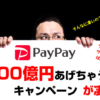PayPay100億円あげちゃうキャンペーンが凄い