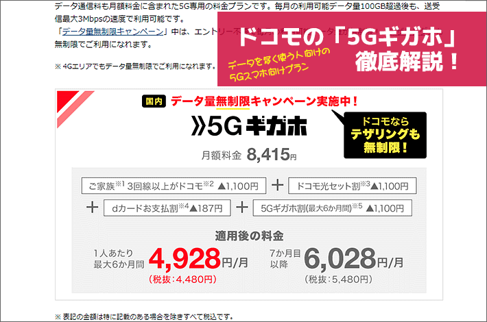 ドコモの 5gギガホ 徹底解説 4g版ギガホなどとの違い 料金 特徴は スマホの先生