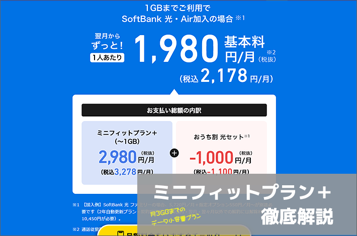 ソフトバンク ミニフィットプラン プラス 徹底解説 料金 特徴 割引は スマホの先生