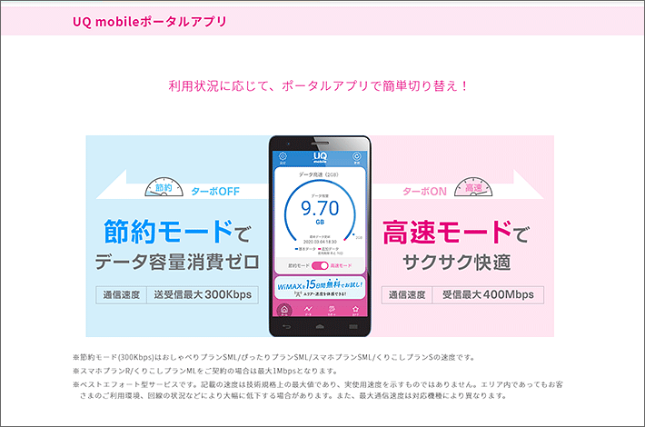 実質的に使い放題 Uqモバイルの節約モードの効果と使い方を解説 スマホの先生
