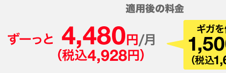 ずーっと税込4,928円/月